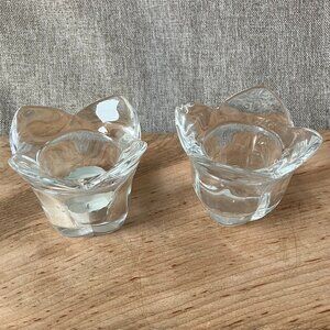 Set Of 2 Spring Flower Themed Tea Light Candle Holders